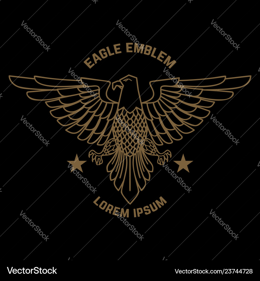 Emblem Vorlage mit Adler im goldenen Stil Design Emblem Vorlage mit Adler im goldenen Stil Design vektorbild