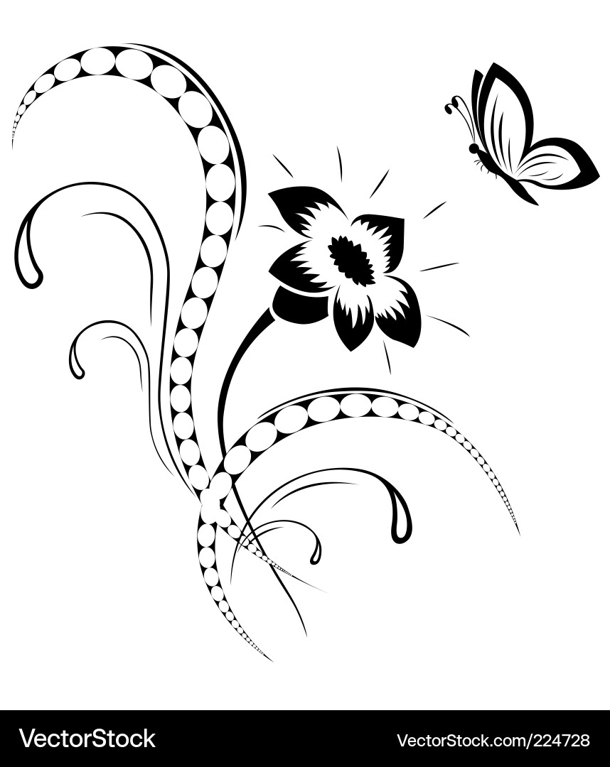 Floral Curl Pattern Vector Image