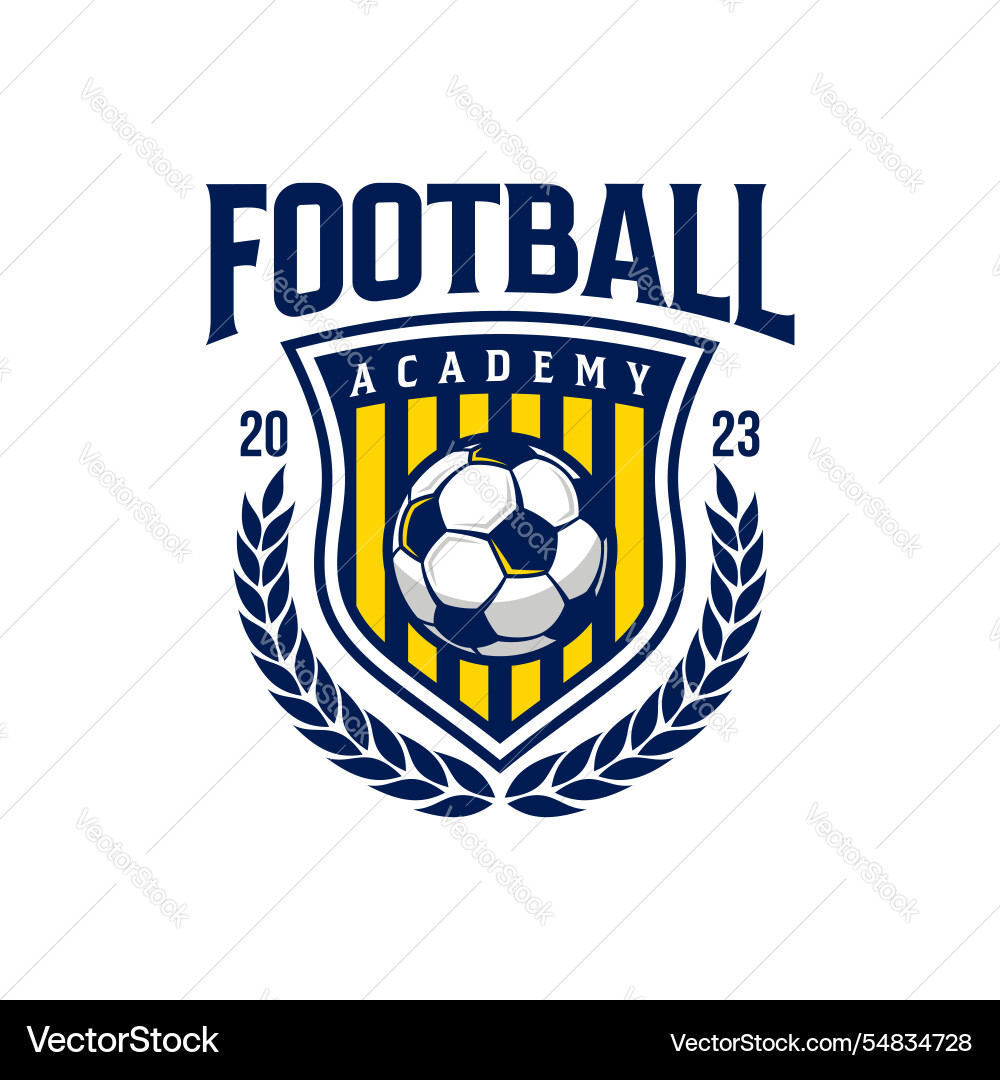 Football logo badge with a soccer ball sport vector image