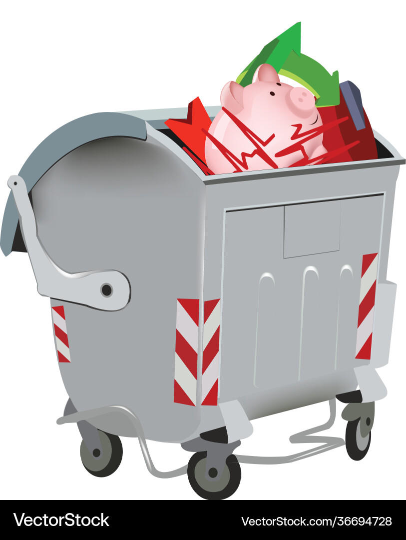 Garbage dumpster x containing symbols Garbage dumpster x containing symbols Vector Image