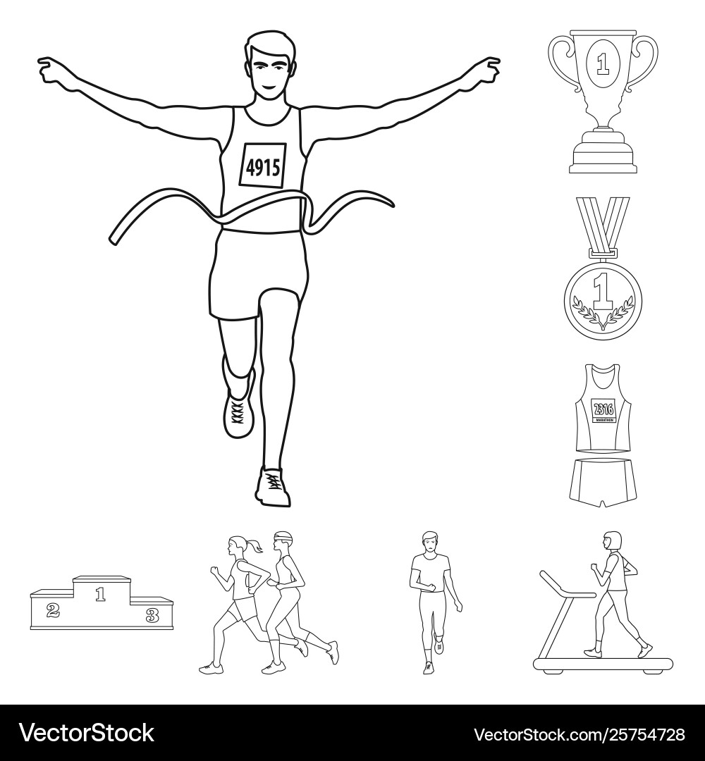 Isolated object exercise and sprinter logo set Isolated object exercise and sprinter logo set vector image