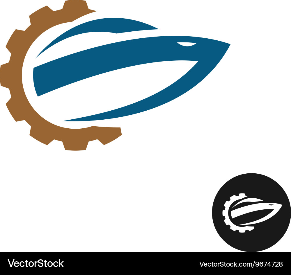Marine Repair & Service Logo Vector Image