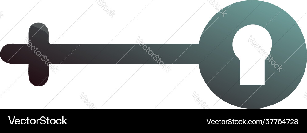 Minimalist key and keyhole access icon design vector image