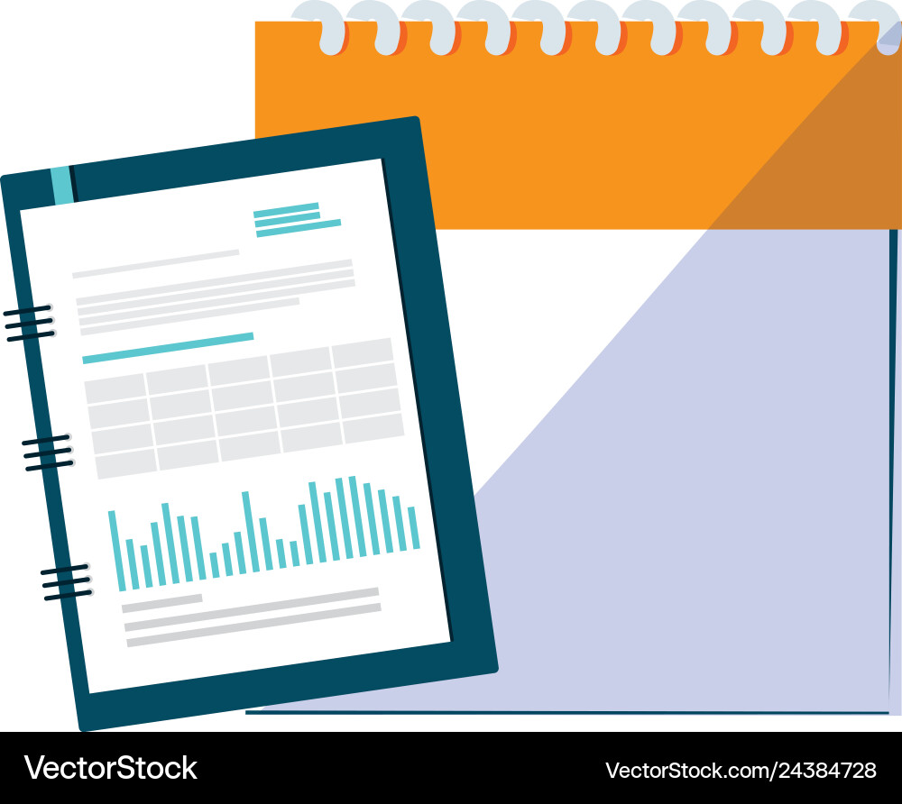Office notepad with calendar vector image