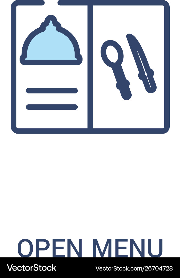 Open menu concept 2 colored icon simple line Open menu concept 2 colored icon simple line vector image