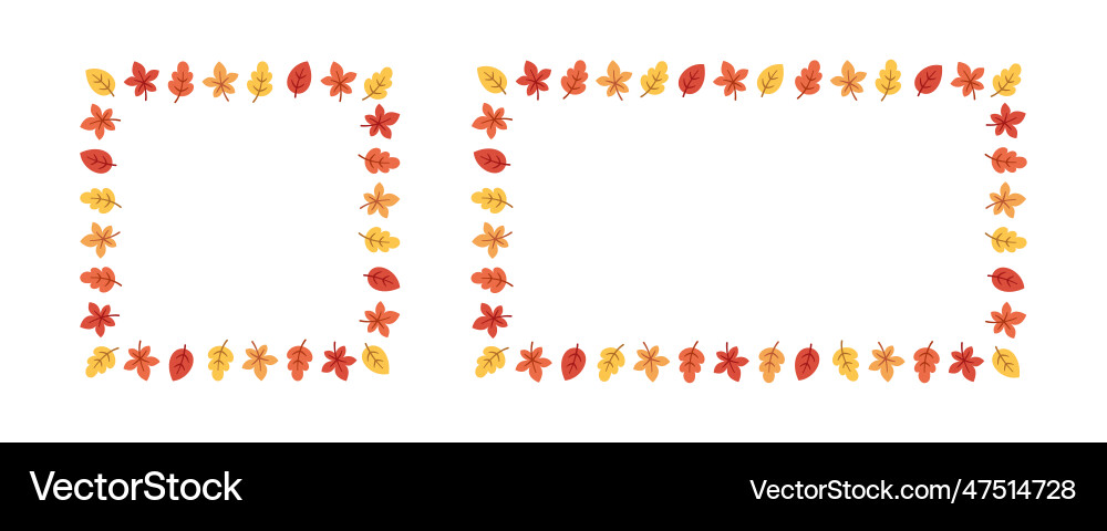 Rectangle and square autumn frame set modern Rectangle and square autumn frame set modern Vector Image