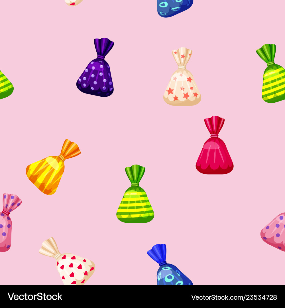 Seamless pattern of colored chocolates in a pack Seamless pattern of colored chocolates in a pack vector image