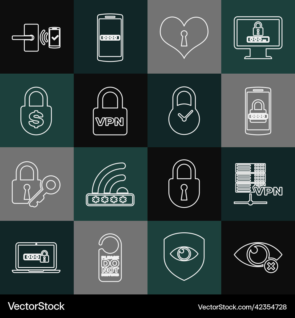Set line invisible or hide server vpn mobile Set line invisible or hide server vpn mobile vector image