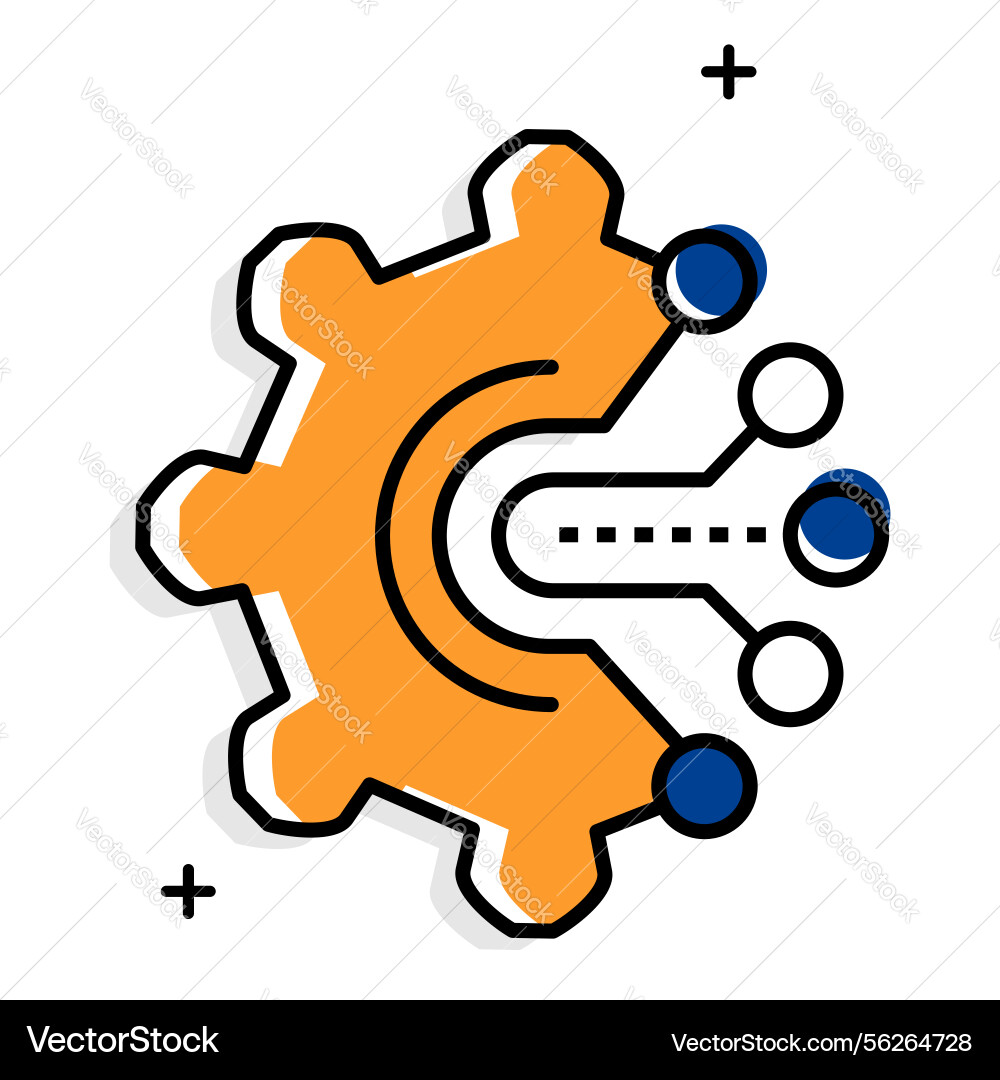 Smart machine learning automation process icon Smart machine learning automation process icon vector image
