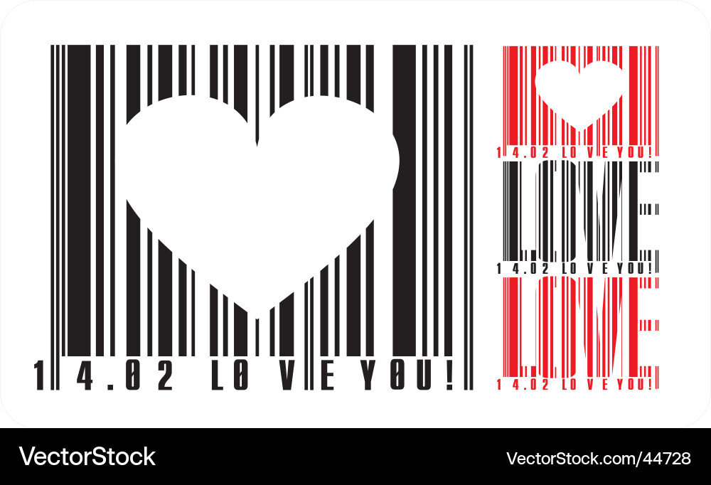 Valentinstag Barcode Vektorbild