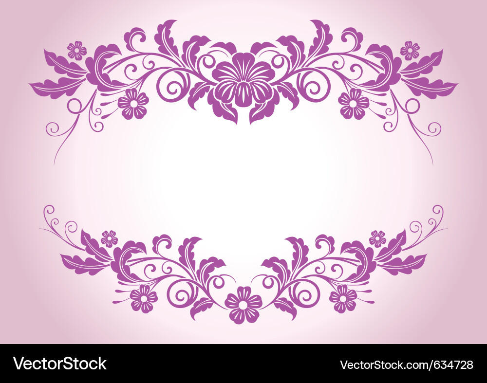 Victorian Floral Bord Vektorbild