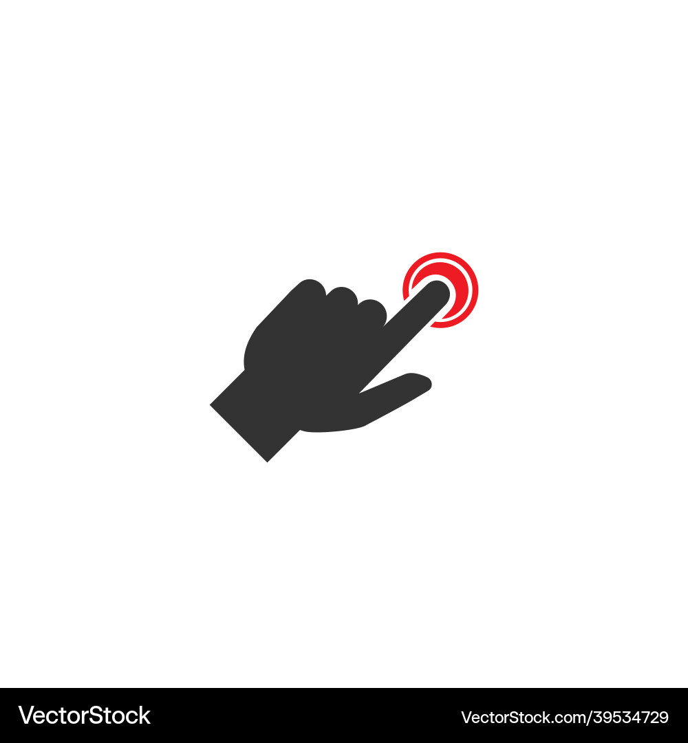 Click or push the button pictograph black pointing Click or push the button pictograph black pointing vector image