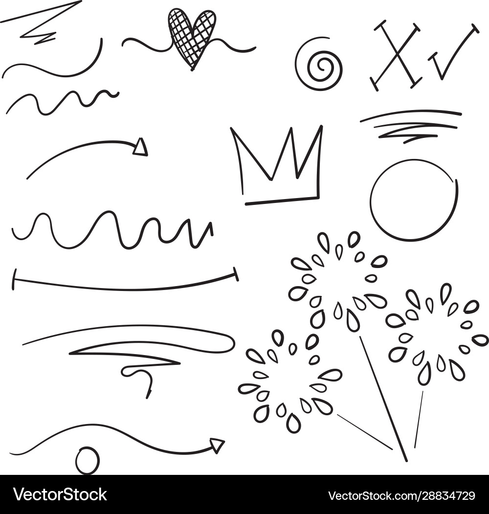 Collection design element curly swishes swoops vector image