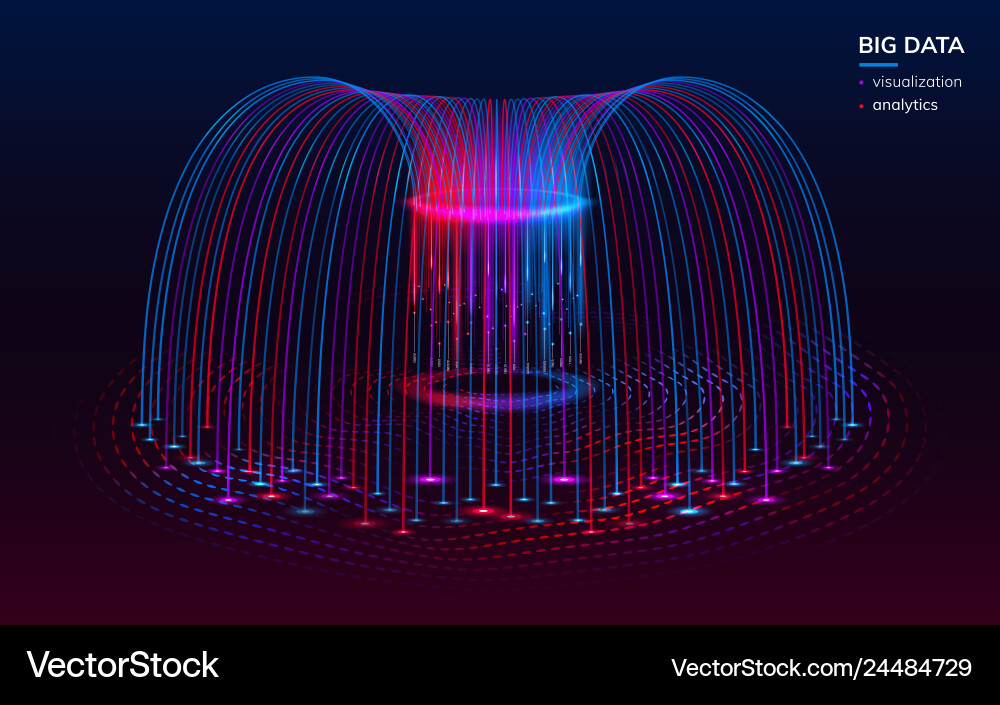 Digital Big Data Network Visualization vector image