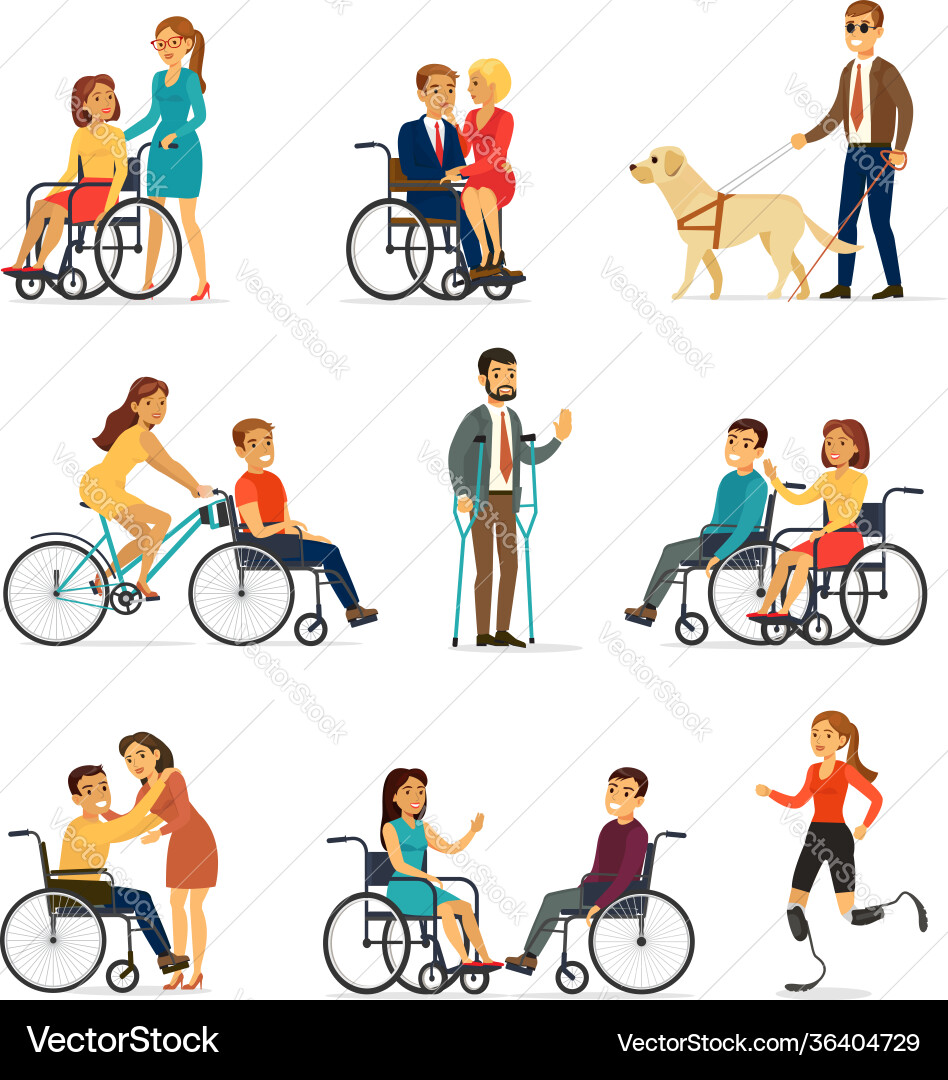 Disabled and handicapped set Disabled and handicapped set vector image