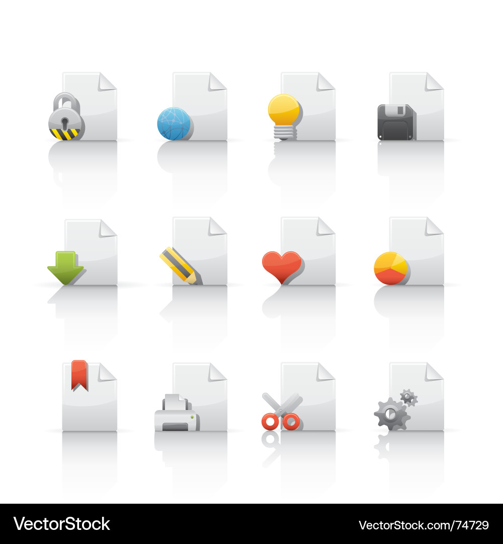 Document File Icons Vector Image