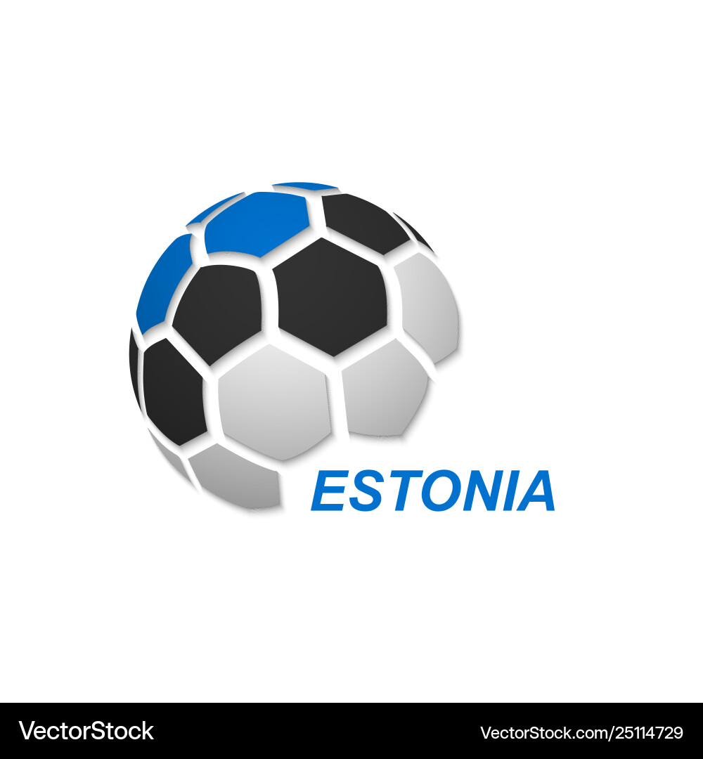Estonian Soccer Flag Ball Vector Image