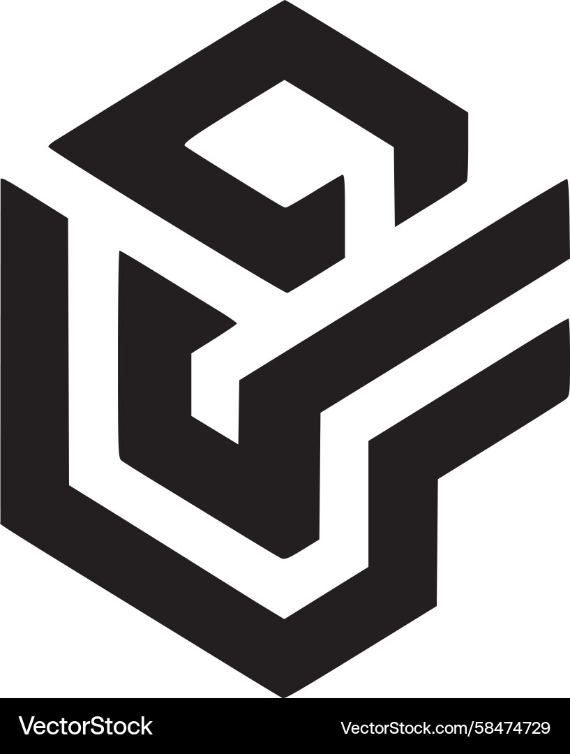 Geometric Block Icon - Modern Structure Vector Image