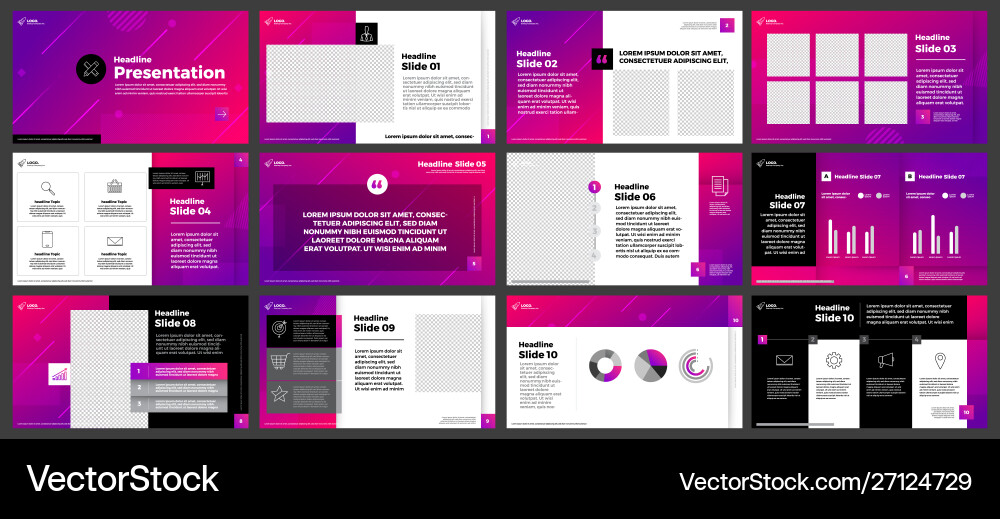 Gradient Presentation Blocks vector image