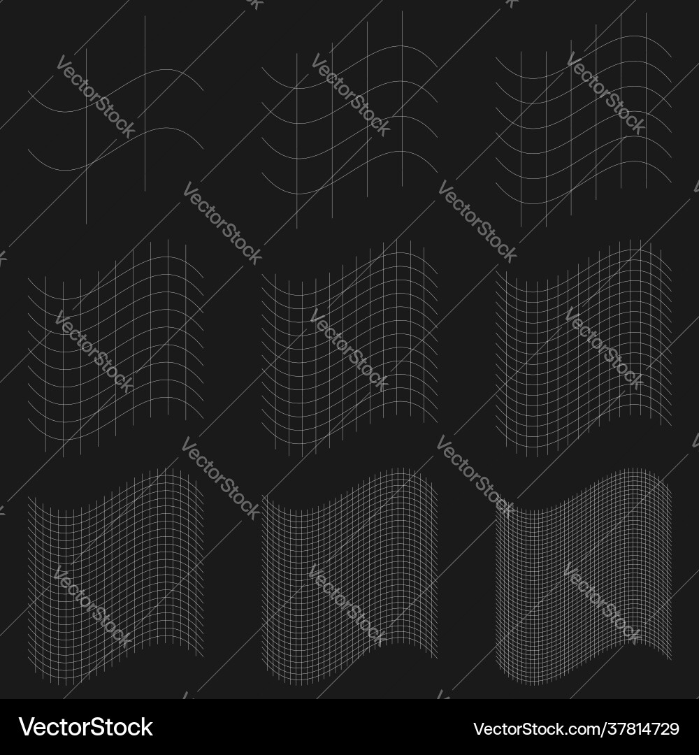 Grid mesh lattice grating with distort deform Vector Image