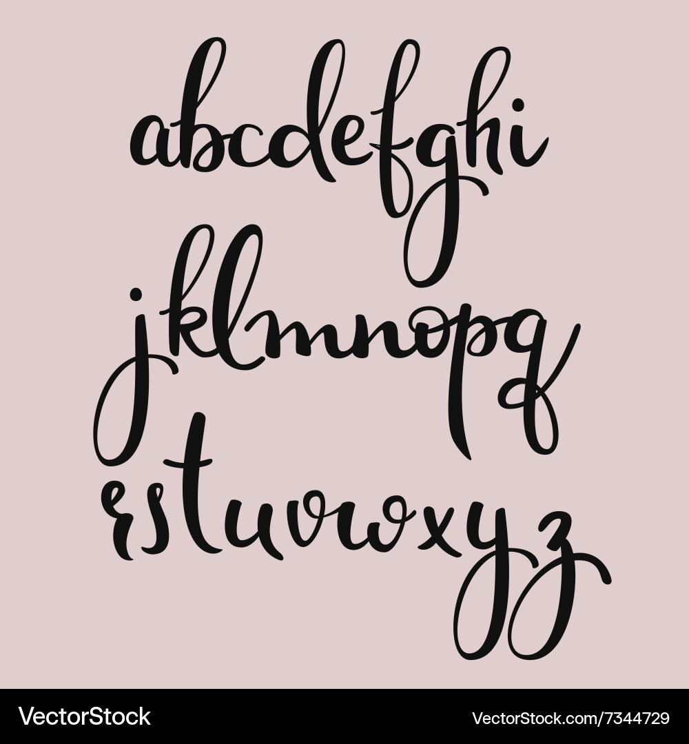 Handwritten brush style calligraphy cursive font Vector Image