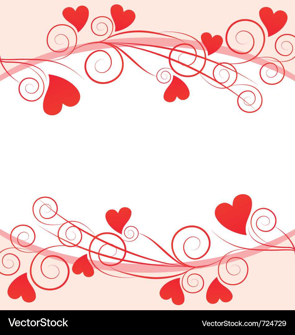 Heart Frame with Swirls Vector Image