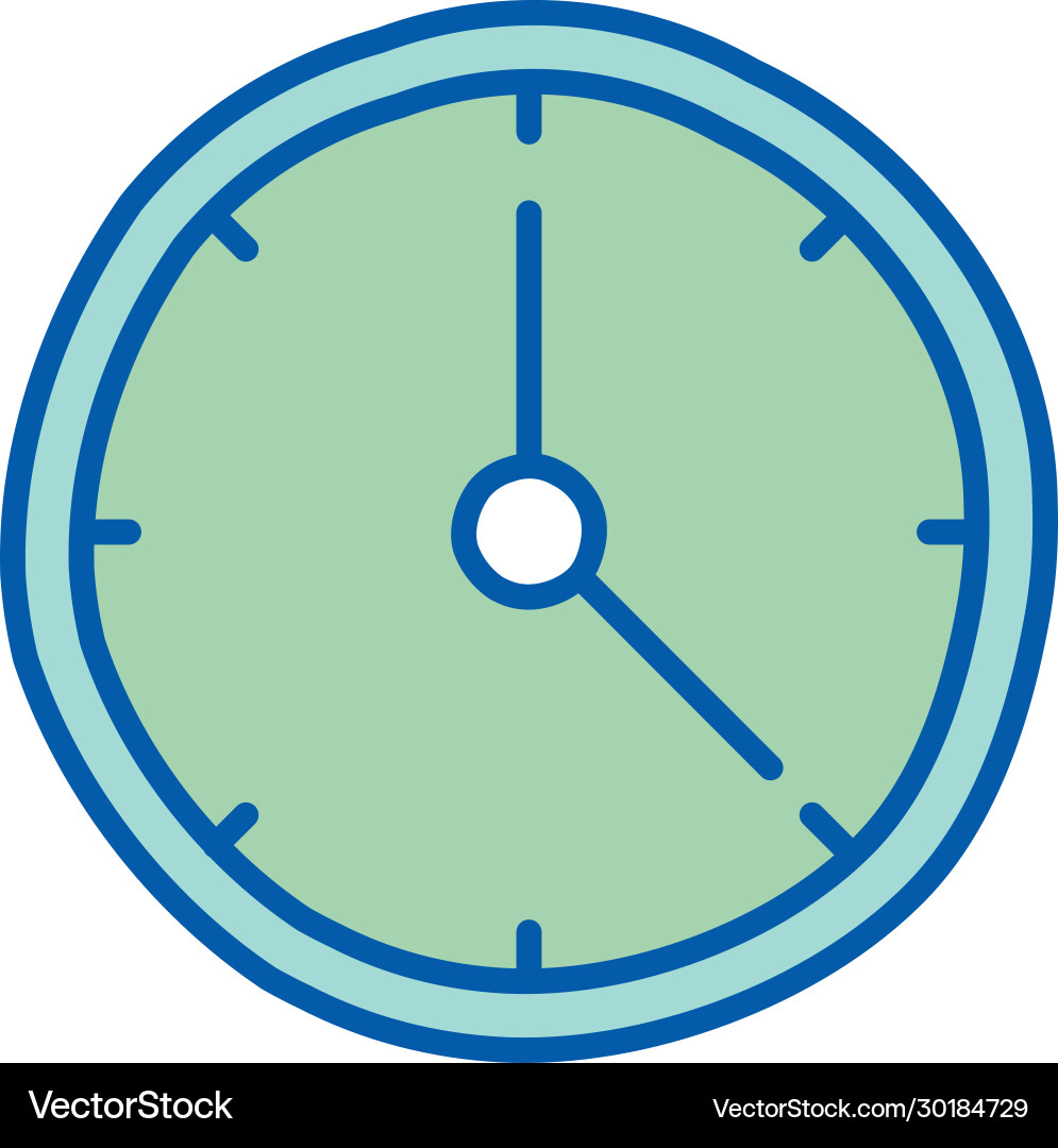 Isolated clock instrument line and fill style icon vector image