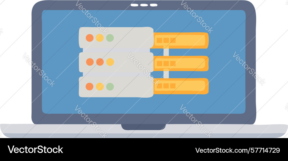Laptop with bar graphs for business performance vector image