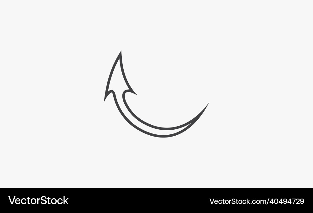 Line icon curve arrow isolated on white background Line icon curve arrow isolated on white background vector image