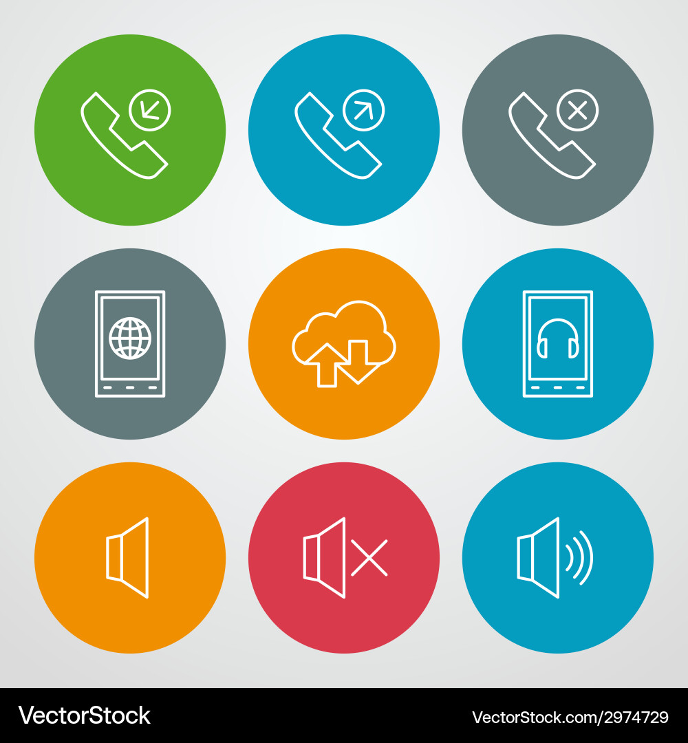 Line icons set for web site design and mobile apps vector image