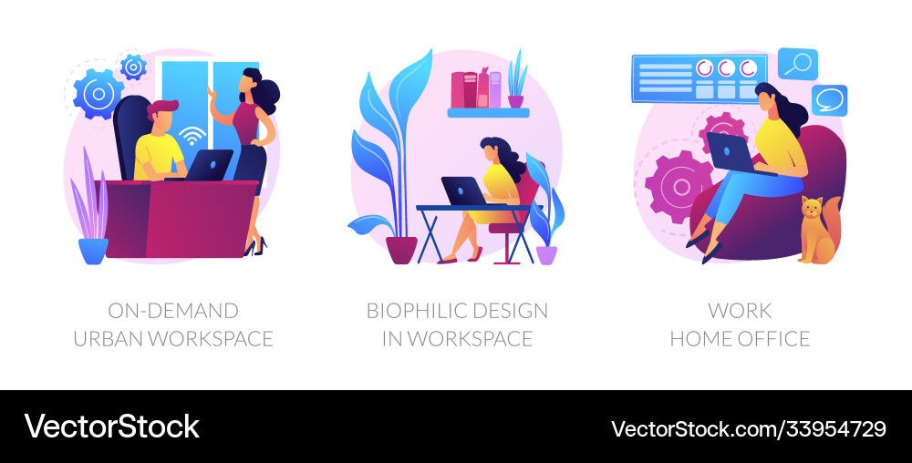 Modern Workspace Concepts Vector Image