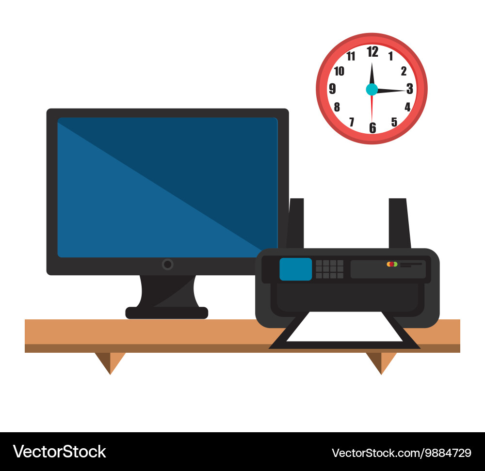 Printer ink with computer isolated icon design vector image