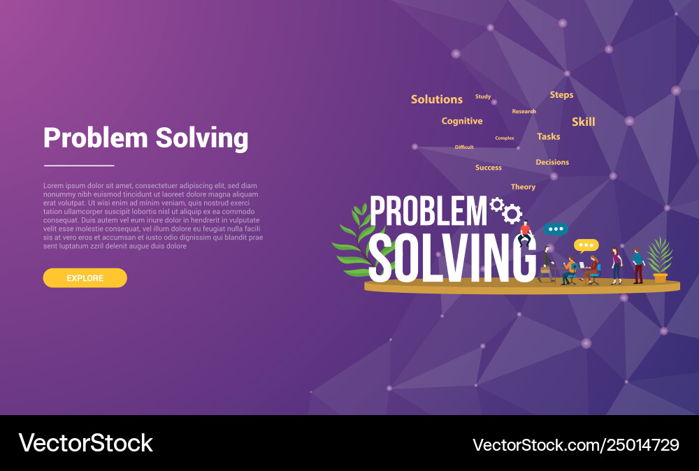 Problem solving concept for website template Problem solving concept for website template vector image