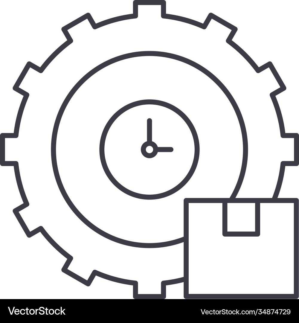 Processing time concept icon linear isolated Processing time concept icon linear isolated vector image