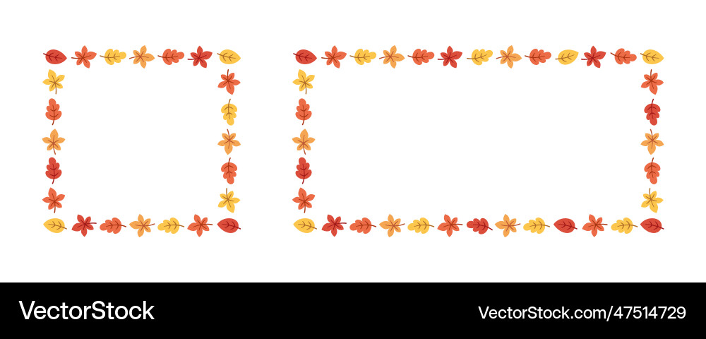 Rectangle and square autumn frame set modern Vector Image