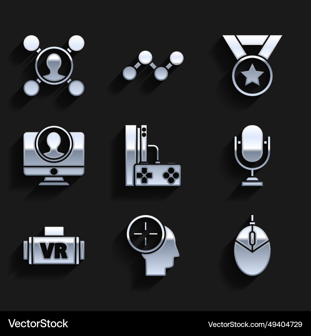 Set game console with joystick head hunting Set game console with joystick head hunting vector image