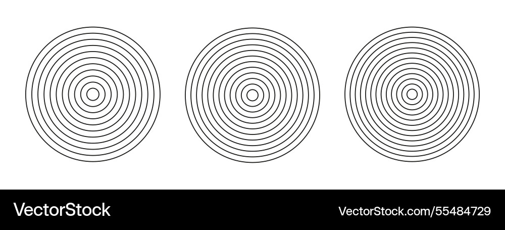 Set of polar grids concentric circles Set of polar grids concentric circles vector image