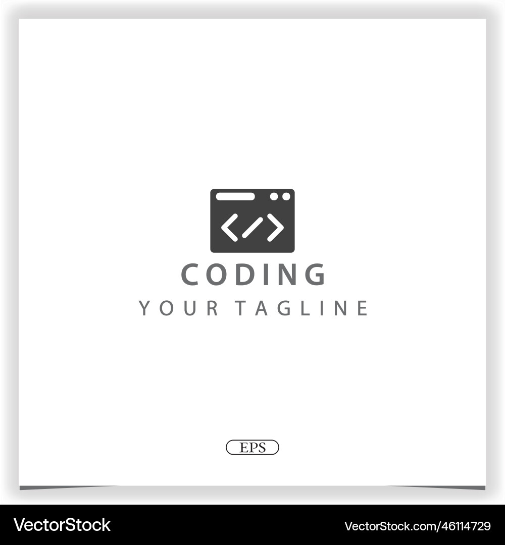 Simple coding or programmer logo premium elegant vector image