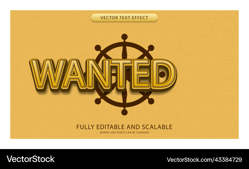Text effect wanted editable eps file Text effect wanted editable eps file vector image