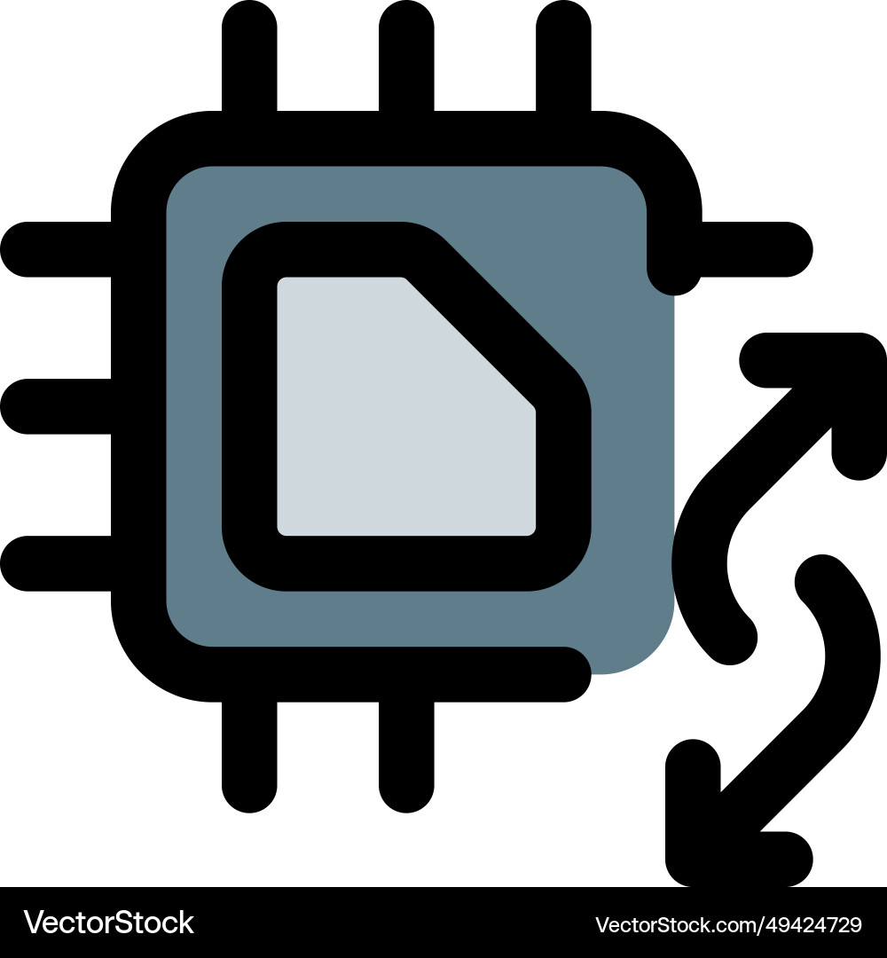Transferring data using a micro processing unit Vector Image