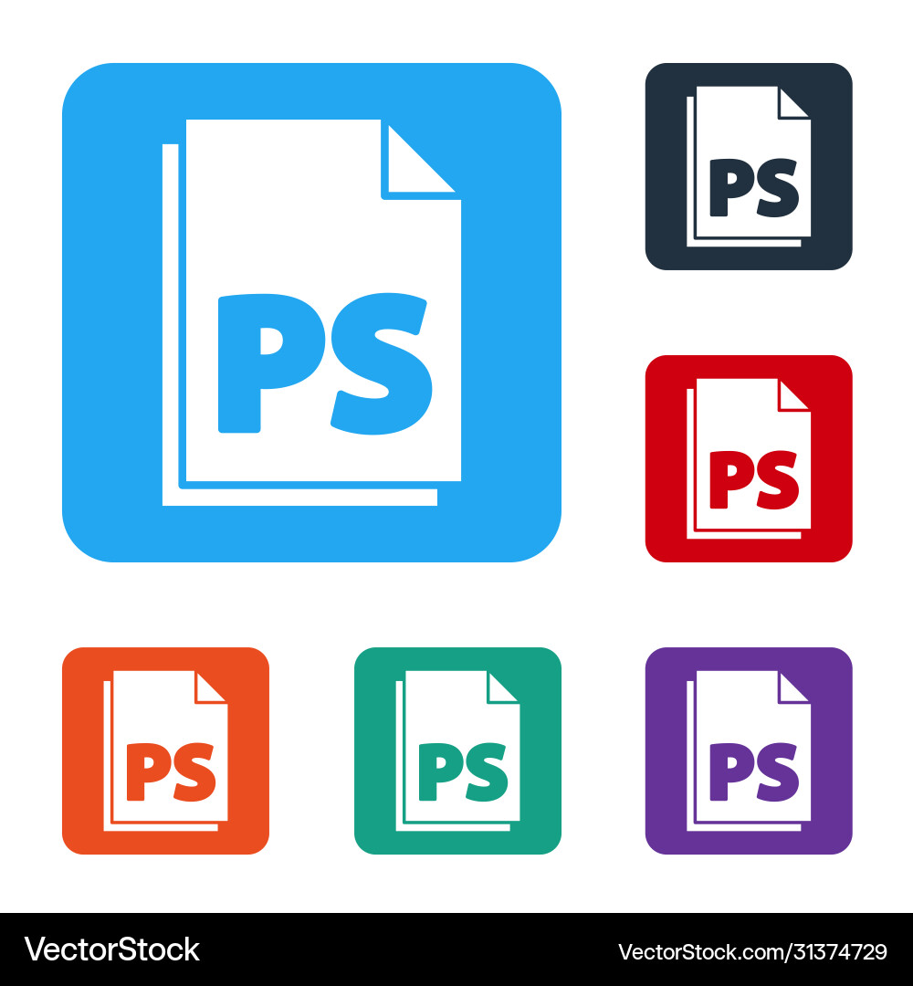 White ps file document icon isolated on White ps file document icon isolated on vector image