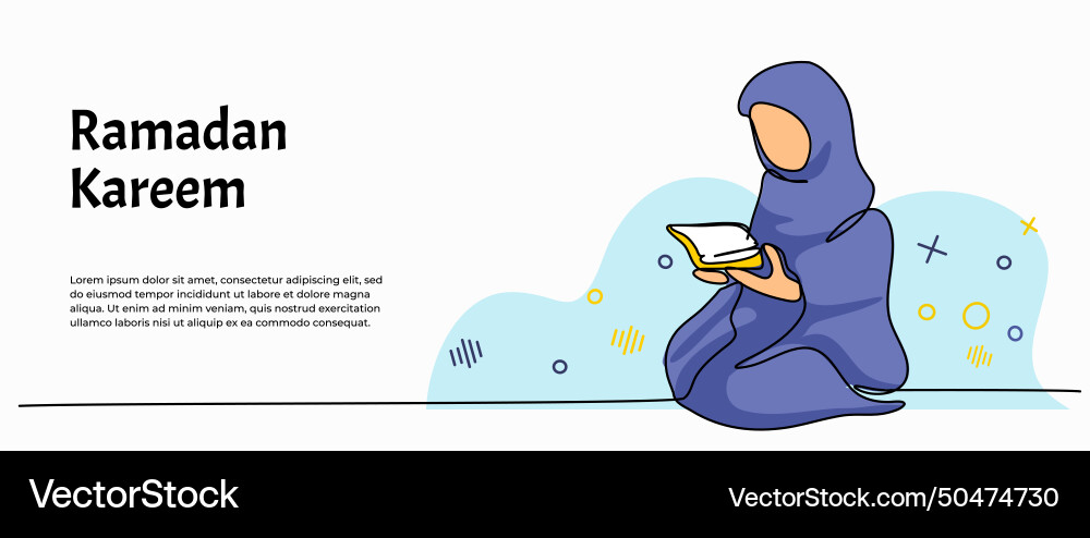 A muslim woman reading Royalty Free Vector Image