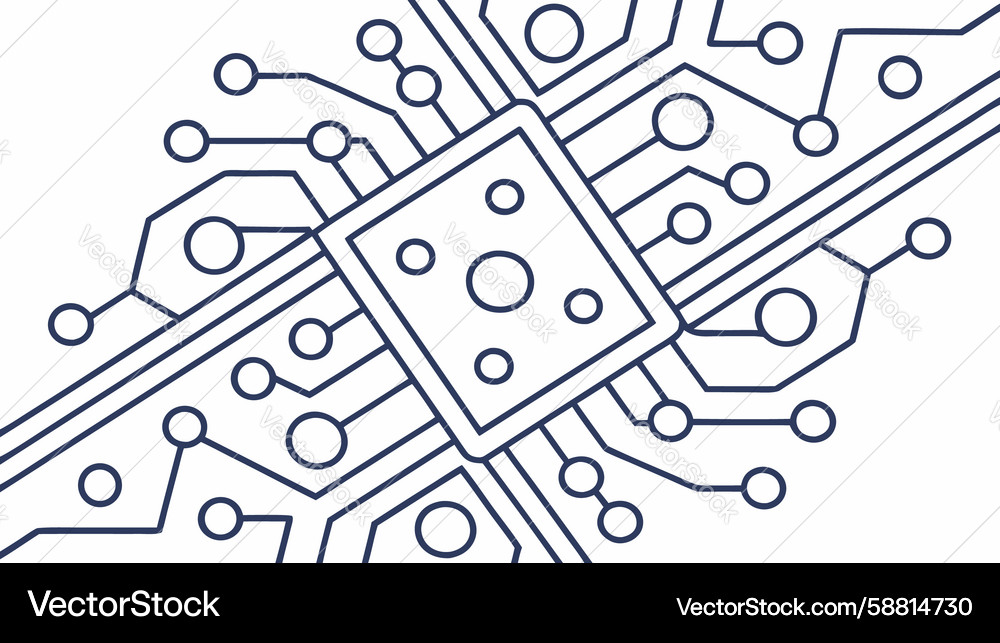 Abstract circuit board cpu icon digital Vector Image
