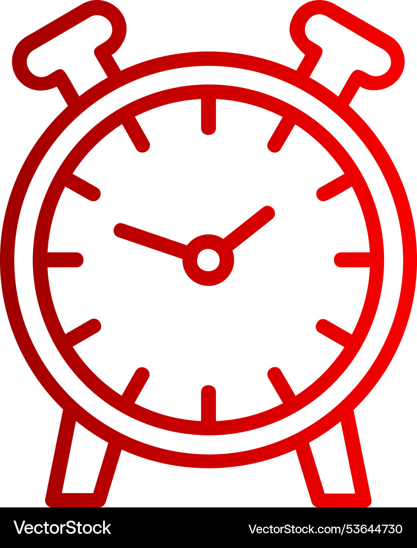 Alarm clock line gradient icon Vector Image