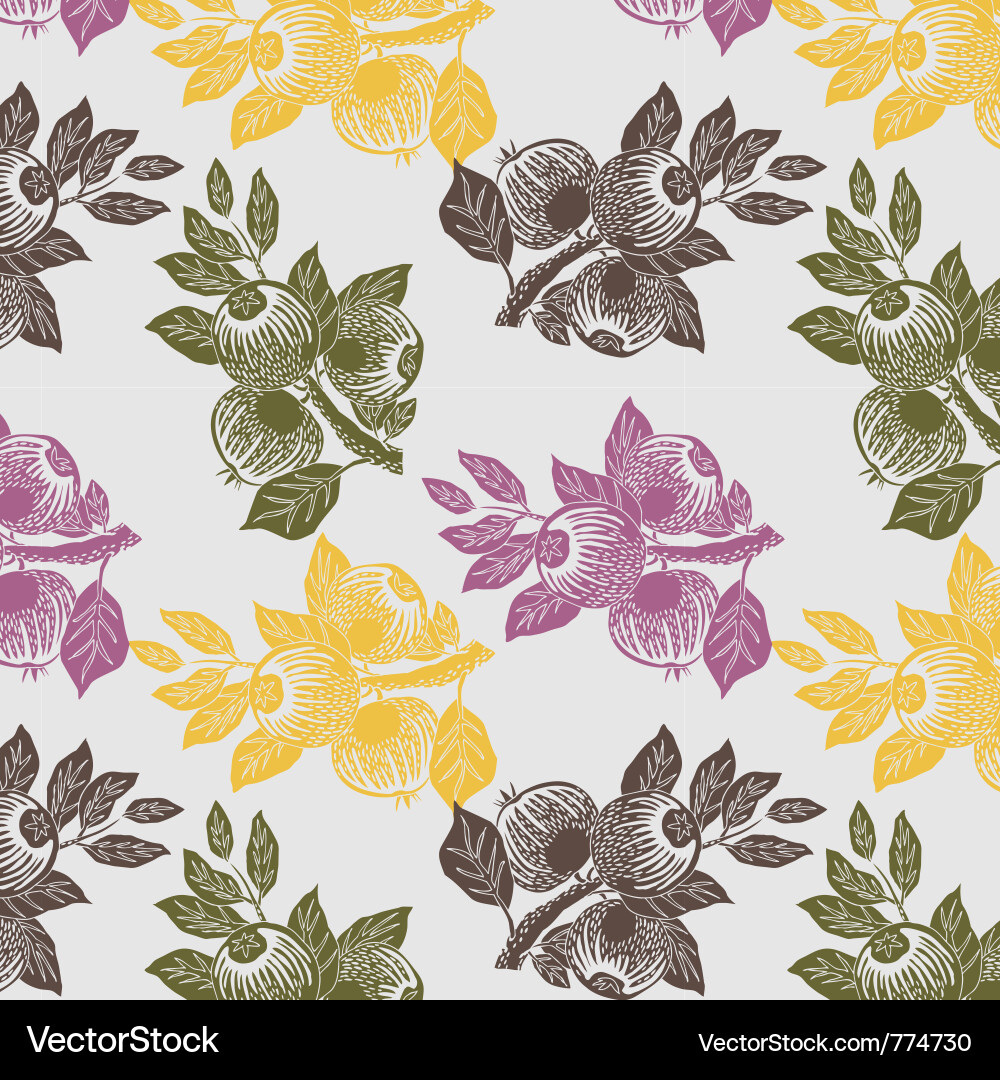 Botanical Screenprint Pattern vector image