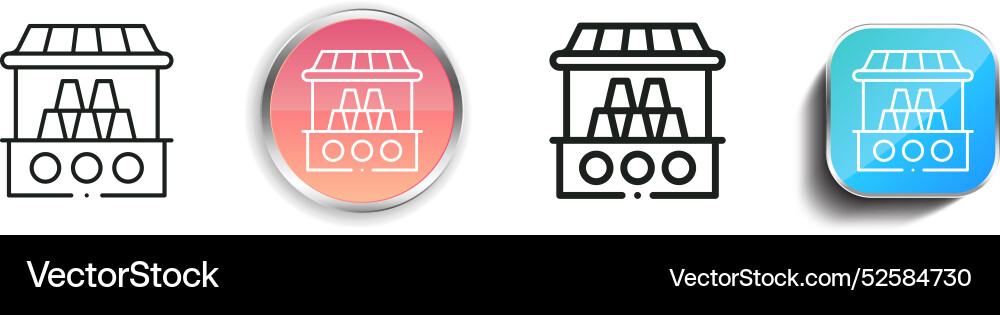 Cans icon thin linear regular and button style vector image