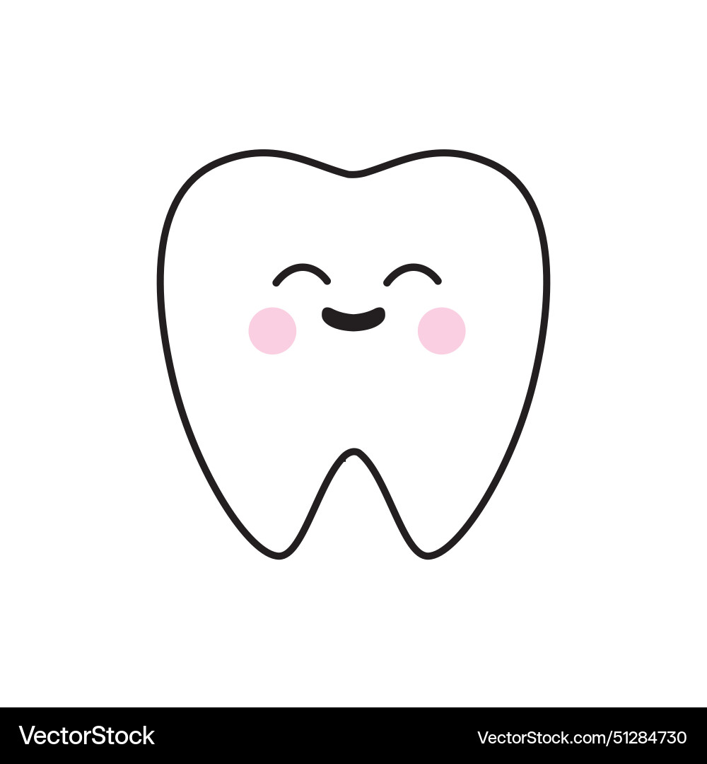 Cute tooth character icon Royalty Free Vector Image