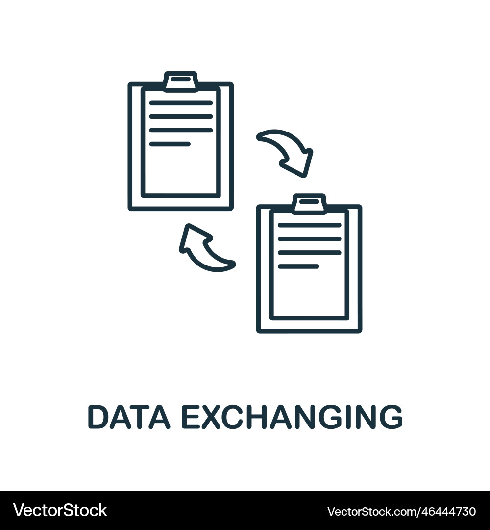 Data exchanging line icon element sign from Data exchanging line icon element sign from vector image