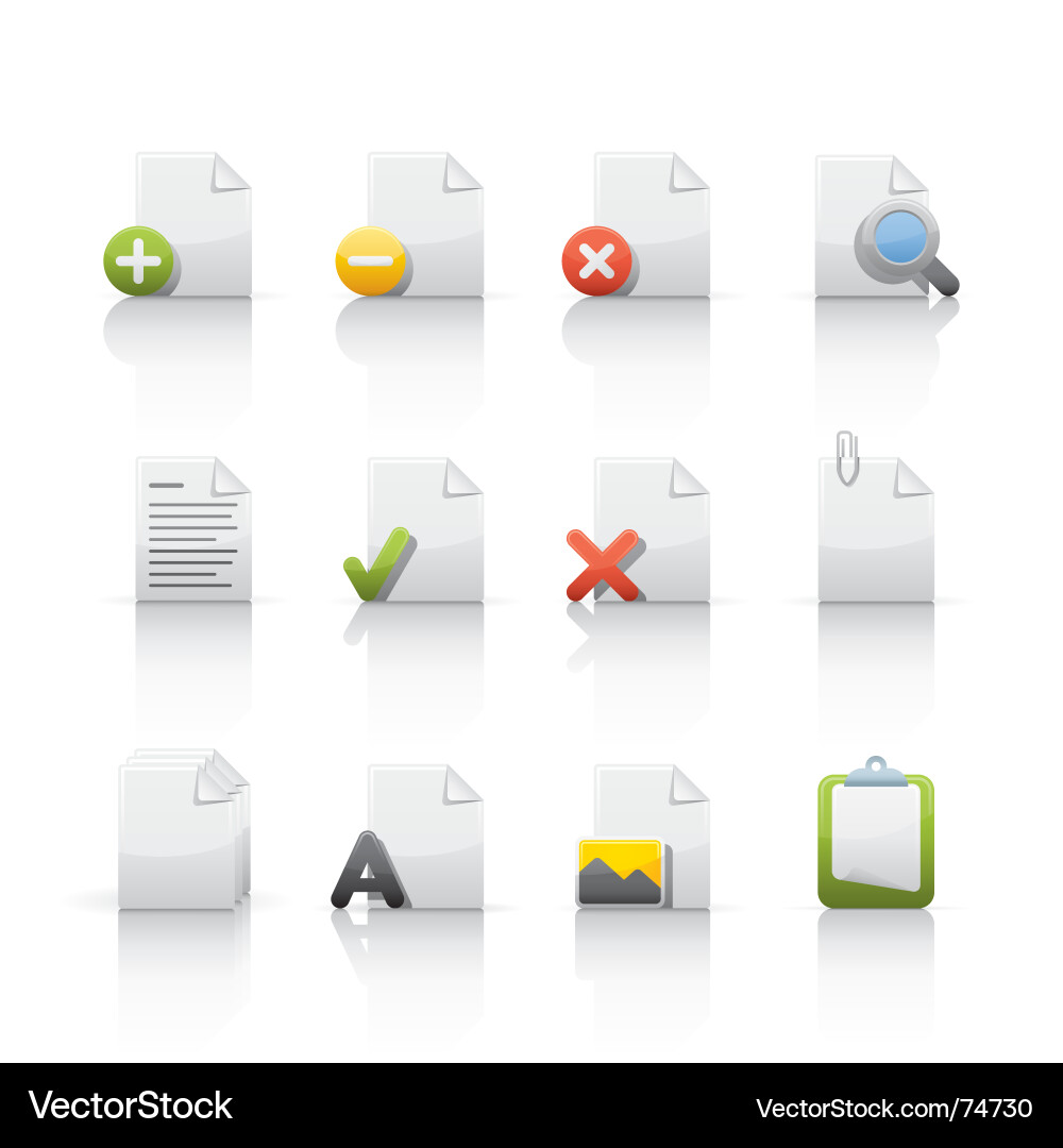 Document Icon Collection Vector Image
