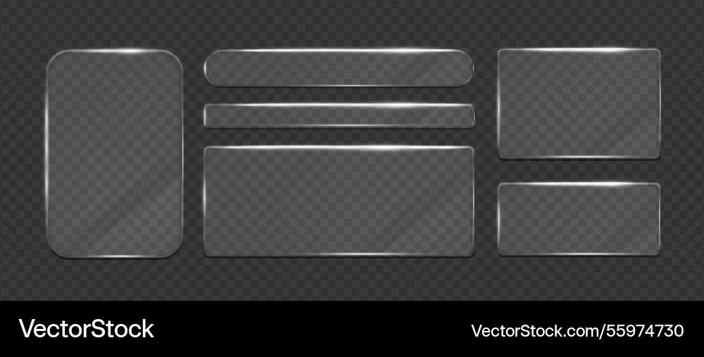 Glass transparent shiny rectangle and square shape Glass transparent shiny rectangle and square shape vector image